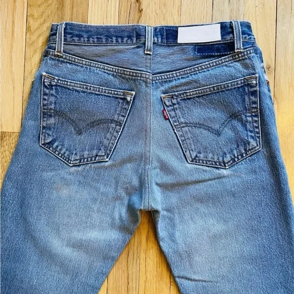 Re/Done Levi The Elsa Dark Wash Sz 27 inseam 37"